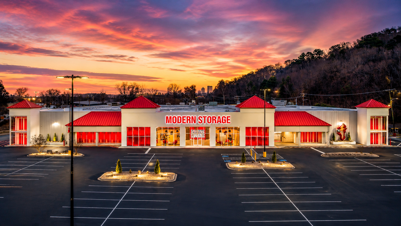 Modern Storage® Riverdale Exterior at Sunset